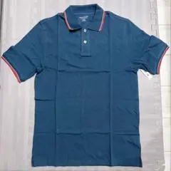 ポロシャツ コットンピケ スリムフィット メンズ 半袖 S レギュラー 紺