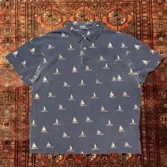 Ralph Lauren 総柄 ポロシャツ ヨット 鹿子 XL 半袖