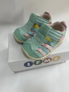 IFME ベビーサンダル 22-9201 13.5cm グリーンピンク