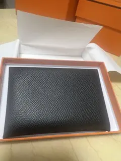新品・未使用】 エルメス HERMES カルヴィ ブラック 黒 カード入れ 