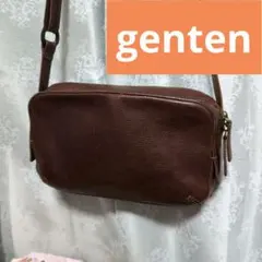 ❇️genten トスカ ミニショルダーバッグ スクエア ダークブラウン