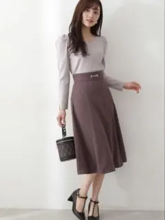 PROPORTIONBODYDRESSINビットフレアスカートチャコールグレーのサムネイル