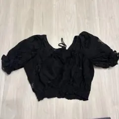黒の半袖トップス Freeサイズ(リバーシブル)