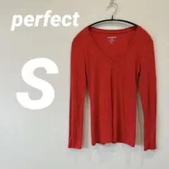 ‼️3連休限定価格‼️perfect Vネック長袖Tシャツ《Sサイズ》レッド