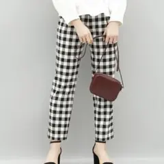 美品 ADAM ET ROPE' ブロックチェックテーパードパンツ 36