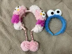 ユニバ usj カチューシャ セサミストリート モッピークッキーモンスター2点