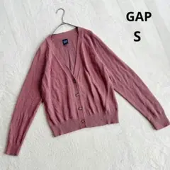 【ギャップ】Vネックカーディガン (Ｓ) 羽織り リネン混 麻 ブラウン系