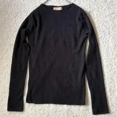 NANO UNIVERSE シャーリング長袖カットソー 黒