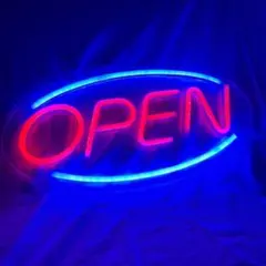 393.ネオンサイン OPEN オープン 光る看板 店舗 LED