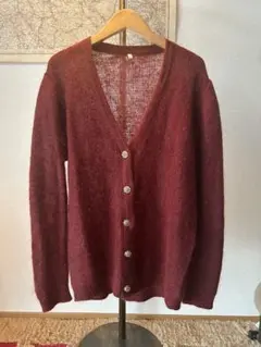 EURO vintage モヘアカーディガン ワインレッド