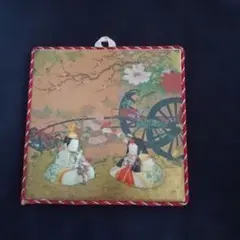 雛人形タペストリー 陶器製人形付き