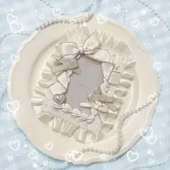 B8 硬質ケースデコ ホワイト ホイップデコ リボンレースデコ トレカケース 白