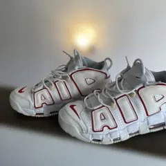 で*ん様 【美品】ナイキ エアモアアップテンポ 96 ホワイト/バーシティレッド