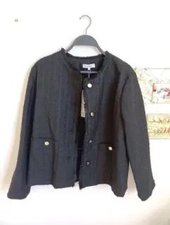 ブラック ノーカラージャケット