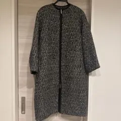 LOUNIE ファンシーツイードノーカラーコート 36