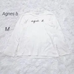 アニエスベー/長袖カットソー/ロゴプリント/コットン/オフホワイト/M