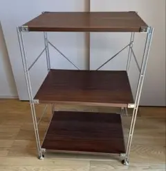 無印良品 3段 ステンレスユニットシェルフ ウォールナット材棚セット　小のサムネイル