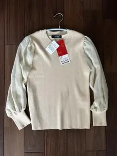 ⭐️タグ付き新品⭐️ナノユニバース♡ シアースリーブ異素材コンビニットトップス