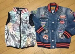 JOEY HYSTERIC ダウンベスト＆薄手 転写デニム羽織 Sセット