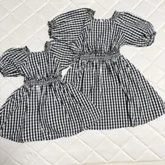アプレレクール ギンガムチェック 半袖ワンピース 姉妹　100 130