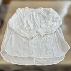 SM2ホワイト コットン ブラウス 長袖