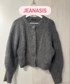 JEANASIS グレー クロップドカーディガン