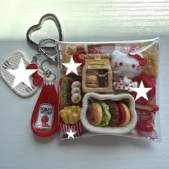 ★ガチャ詰めポーチ★ねこちゃん バスケット バーガー