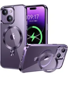 iPhone14pro用　スマホケース　ディープパープル