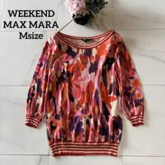 NO.5-299WEEKEND MAX MARA シルクコットンニット花柄ピンクのサムネイル