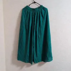 ロングスカート グリーン ウエストゴム