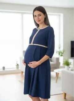 う*ぎ様 Milk tea マタニティワンピース Lサイズ