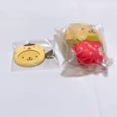 ポムポムプリン いちご ビーズストラップ シークレットカスタムヘアクリップ