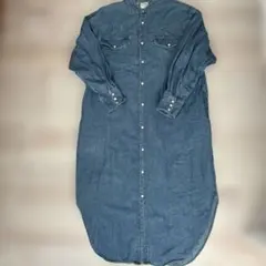 coen デニムシャツワンピース 長袖