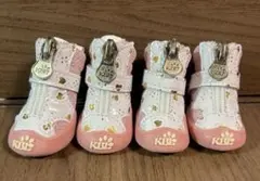 犬用シューズ サイズ2 ホワイト・ピンク