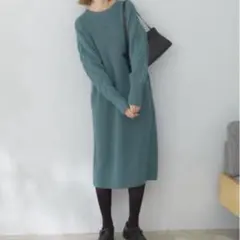 URBAN RESEARCH ROSSO ニットワンピース グリーン