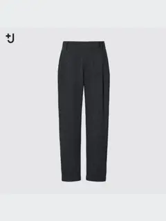 ユニクロ　+J　ウールブレンドタックパンツ　ダークグレー　91　美品