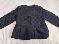 パール付き黒キルティングジャケット