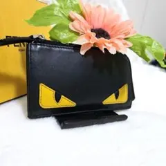 FENDI セレリア モンスター バグズアイ レザー ブラック 黒 シボ革
