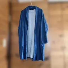 AZUL by moussy デニムブルー ロングカーディガン 羽織り　L