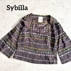 シビラSybilla レトロ ドット七分袖ブラウス 個性 フレア ビッグカラーのサムネイル