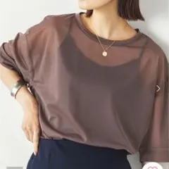hunch　ハンチ シアー半袖Tシャツ モカのサムネイル
