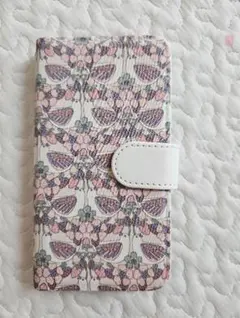 いせしんさま専用ページ 鳩 ハト 紫 ピンク 花柄 手帳型スマートフォンケース