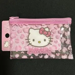 ハローキティファスナーフラットポーチ ラメポーチ ダイソー