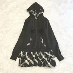 ラスターズアンド ハーフジップパーカーワンピース チェック柄 ラメ E8266