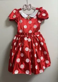 赤ドット ワンピース♡丸襟♡白リボンタイプ ミニー♡赤色かぼちゃ