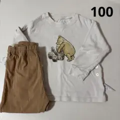 ユニクロ　パジャマ　長袖　ディズニー　プーさん　100