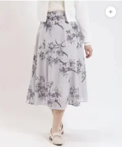 ASTORIA メッシュ花柄プリントフレアスカート