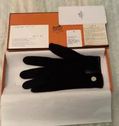 エルメス◆カシミヤ手袋（ブラック）左手のみ