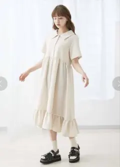 ♡メリージェニー　くるくるカラーシャツワンピース　merry jenny