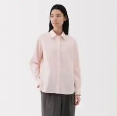 無印良品 婦人 洗いざらし ブロードレギュラーカラー長袖シャツ Mサイズ